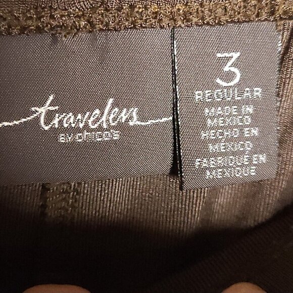 Chico's Travelers Brown Elastic Waist Stretchy Pants XL - Picture 6 of 8
